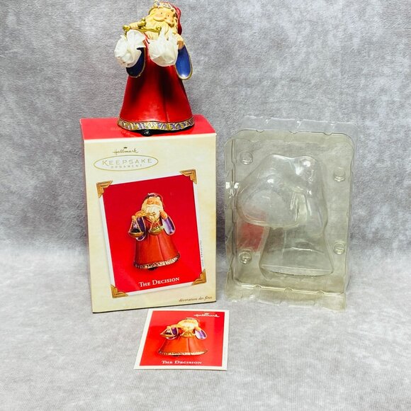 Hallmark Keepsake Ornament 2003 THE DECISION Santa Claus / Balance Scale - Picture 1 of 10
